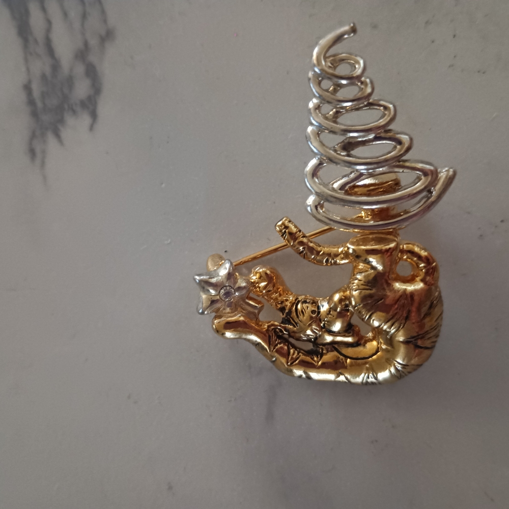 Disney Gold and Silver Spiral Brooch